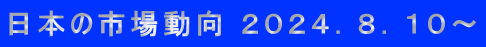 日本の市場動向 ２０２４．８．１０～